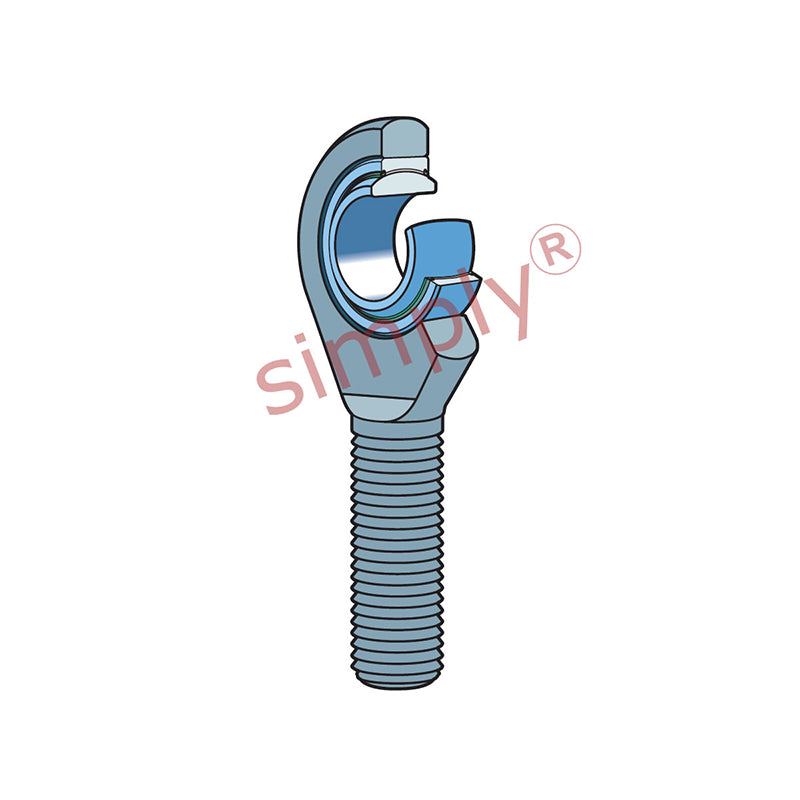 SKF SAA60TXE2LS Right Hand Steel / PTFE Fabric Lined Plain Male Rod End M52x3 Thread