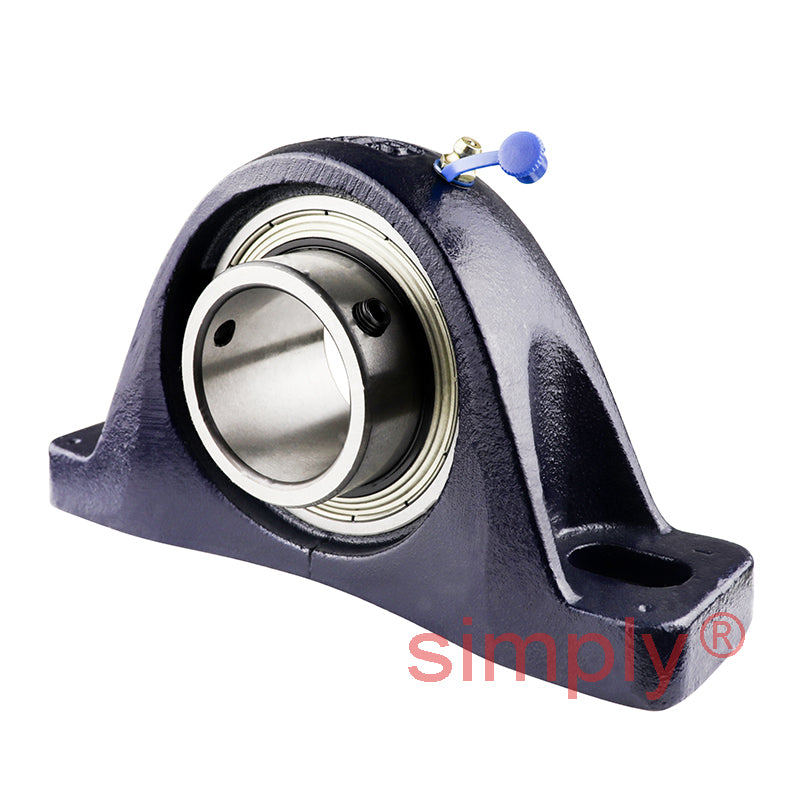 RHP SL45 Two Bolt Cast Iron Pillow Block and 45mm Bore Grub Screw Full Width Insert