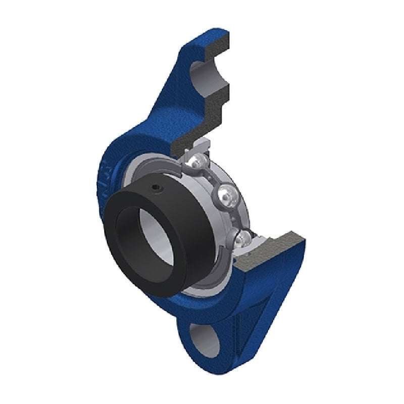 SNR ESFL203 Metric Two Bolt Cast Iron Oval Housing with 17mm Bore Eccentric Collar Insert - Allow 2-3 Days