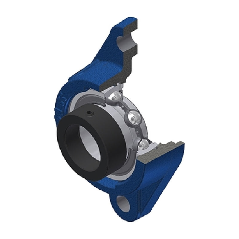 SNR ESFLE203 Metric Two Bolt Cast Iron Oval Housing with 17mm Bore Eccentric Collar Insert - Allow 2-3 Days