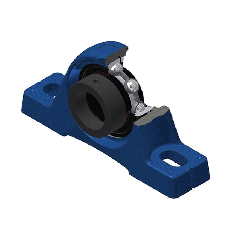SNR ESPE208T20 Metric Cast Iron Two Bolt Pillow / Plummer Block Housing with 40mm Eccentric Collar Insert Wide Temperature Version - Allow 2-3 Days