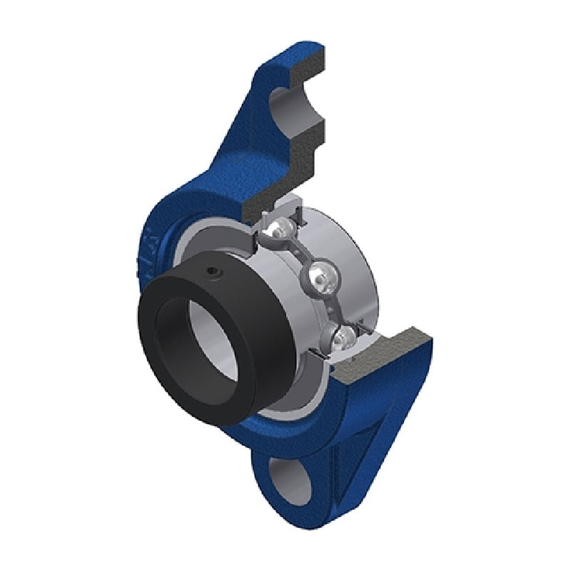 SNR EXFL202 Metric Two Bolt Cast Iron Oval Housing with 15mm Bore Eccentric Collar Insert - Allow 2-3 Days