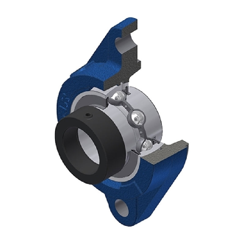 SNR EXFLZ208 Metric Two Bolt Cast Iron Oval Housing with 40mm Bore Eccentric Collar Insert - Allow 2-3 Days