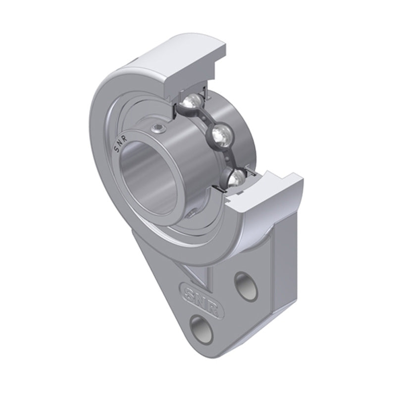 SNR MUCFBL207 Metric Thermoplastic Three Bolt Flanged Bracket Housing Unit with 35mm Bore Insert - Allow 2-3 Days
