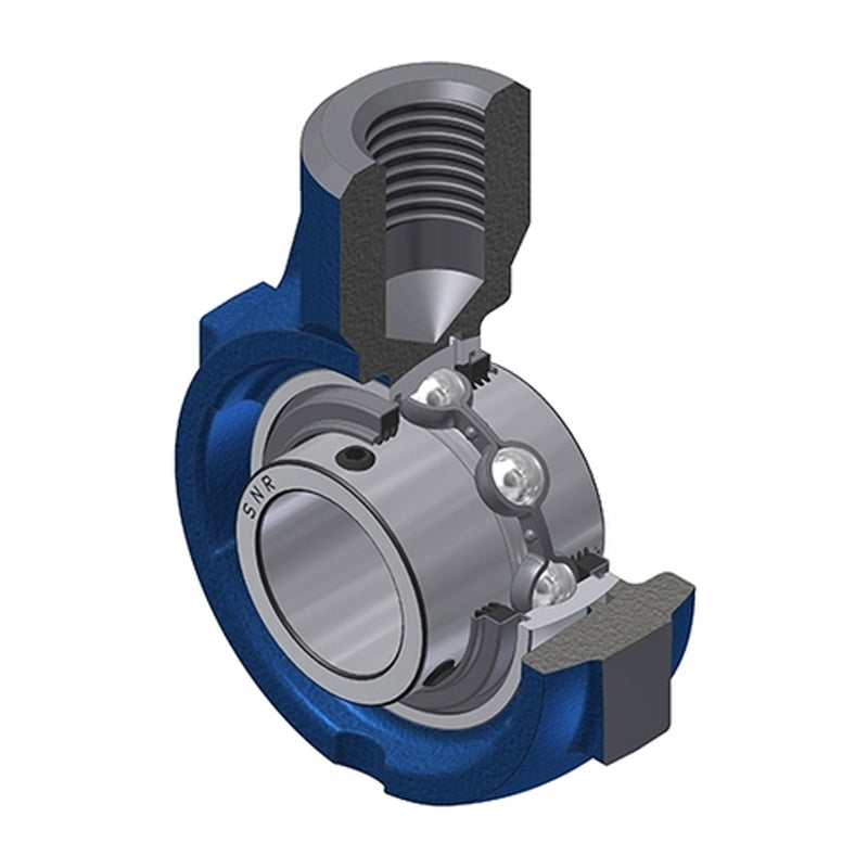 SNR UCEHE209L3 Metric Cast Iron Hanger Bearing Unit with 45mm Bore Insert with Triple Lip Seal - Allow 2-3 Days