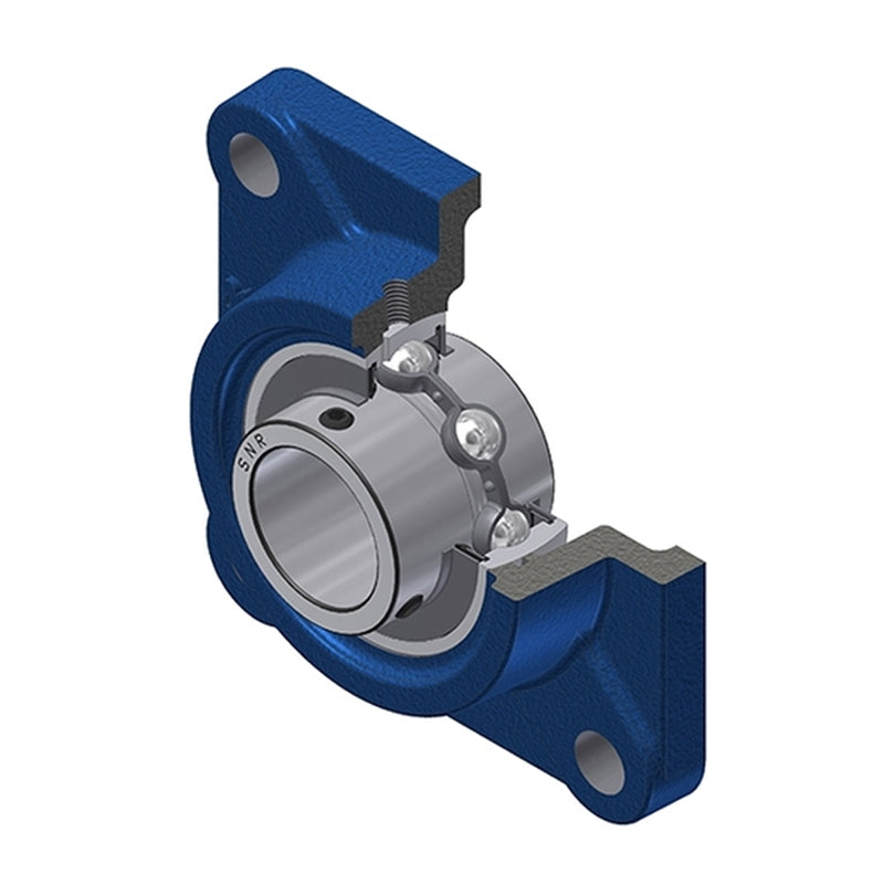 SNR UCF218-56 Imperial Four Bolt Square Cast Iron Flange Housing with 3-1/2 inch Bore Insert - Allow 2-3 Days