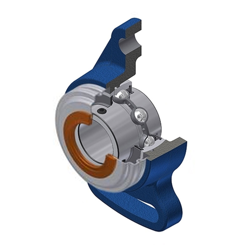 SNR UCFA203CC Metric Cast Iron Adjustable Flange Unit with 17mm Insert with Narrow Steel Plate Cover - Closed Version - Allow 2-3 Days