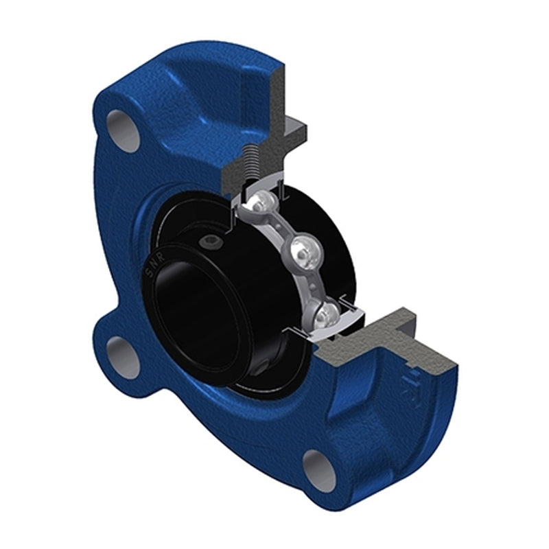 SNR UCFC206T20 Metric Four Bolt Cast Iron Round Flanged Housing with 30mm Insert Wide Temperature Version - Allow 2-3 Days