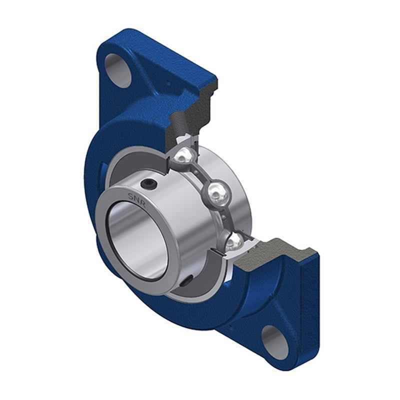 SNR UCFEX16 Metric Four Bolt Square Cast Iron Flange Housing with 80mm Bore Insert - Allow 2-3 Days