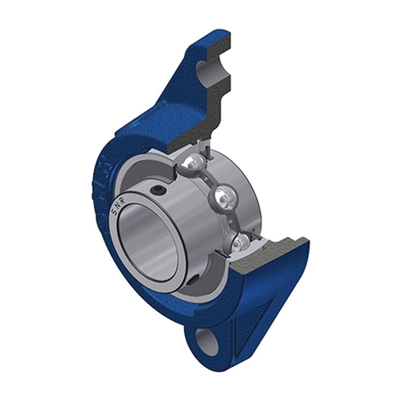 SNR UCFLE206-20 Imperial Two Bolt Oval Cast Iron Flange Housing with 1-1/4 inch Bore Insert - Allow 2-3 Days