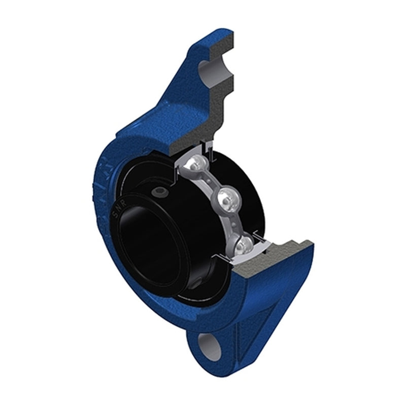 SNR UCFLE206T20 Metric Two Bolt Oval Cast Iron Flange Housing with 30mm Bore Insert Wide Temperature Version - Allow 2-3 Days