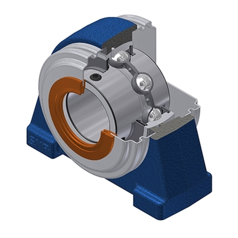 SNR UCPAE207CC Threaded Base Small Footprint Metric Pillow / Plummer Block Housing Supplied with 35mm Bore Insert with Narrow Steel Plate Cover - Closed Version - Allow 2-3 Days