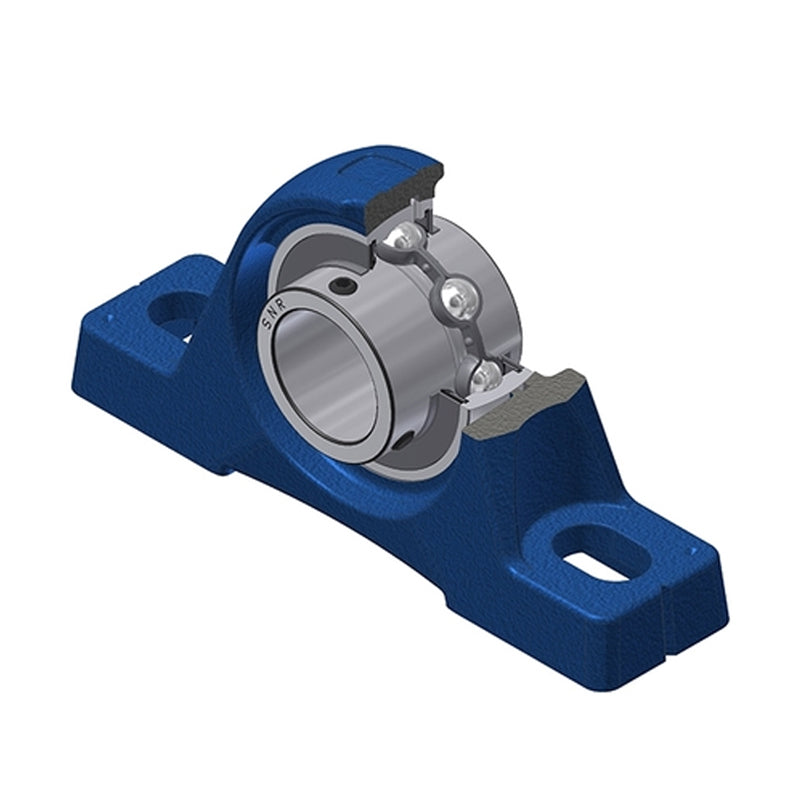 SNR UCPE207-22 Imperial Cast Iron Two Bolt Pillow / Plummer Block Housing with 1-3/8 inch Bore Insert - Allow 2-3 Days