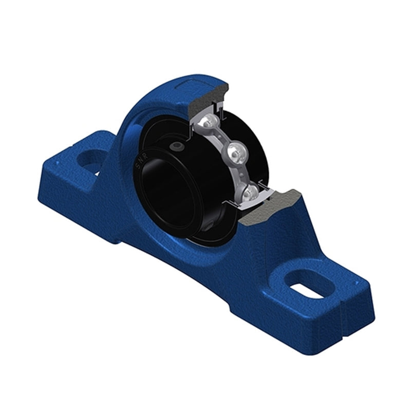 SNR UCPE209T20 Metric Cast Iron Two Bolt Pillow / Plummer Block Housing with 45mm Bore Insert Wide Temperature Version - Allow 2-3 Days