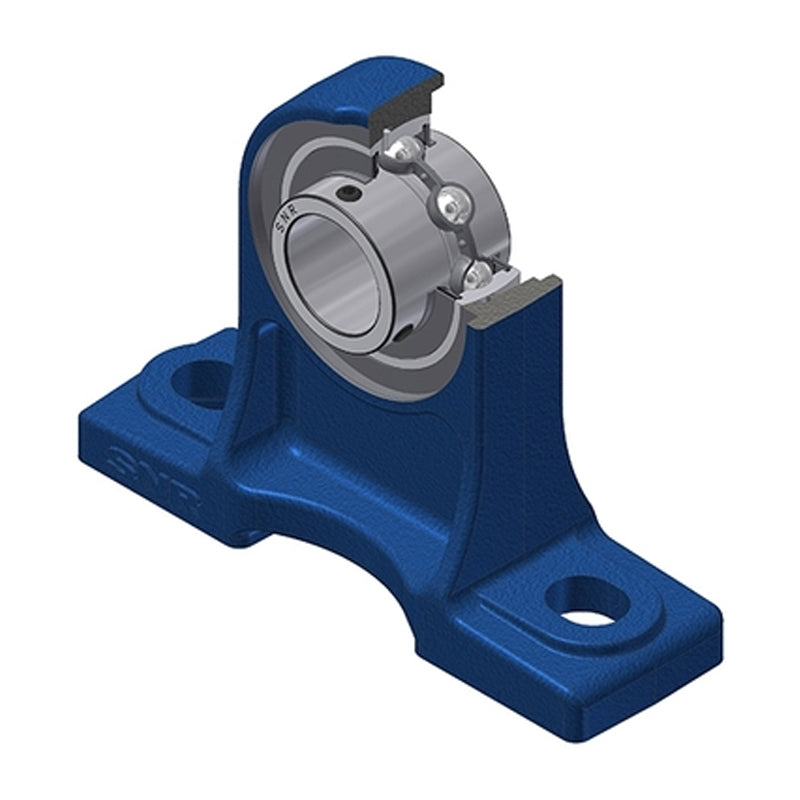 SNR UCPH206N Metric Cast Iron High Centre Height Two Bolt Pillow / Plummer Block Housing with 30mm Bore Insert - Allow 2-3 Days