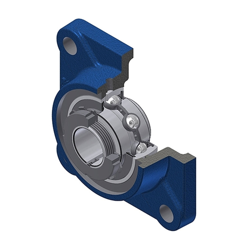SNR UKF213HN Metric Four Bolt Square Cast Iron Housing Insert and Adaptor Sleeve Fits 60mm Shaft - Allow 2-3 Days