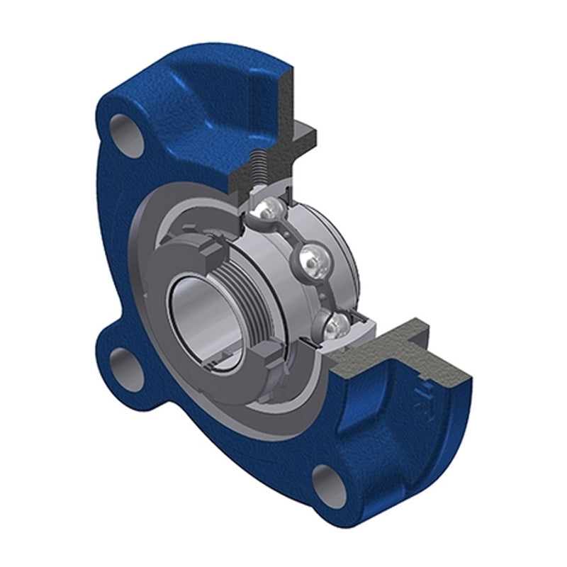SNR UKFC213HN Metric Four Bolt Cast Iron Round Flanged Housing Insert and Adaptor Sleeve Fits 60mm Shaft - Allow 2-3 Days