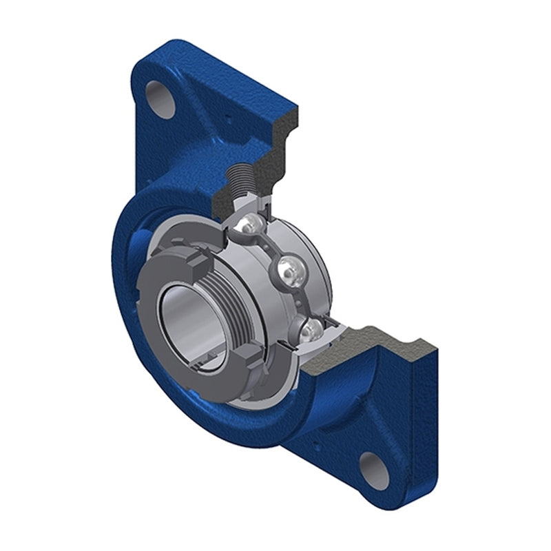 SNR UKFE211H Metric Four Bolt Square Cast Iron Flange Housing Insert and Adaptor Sleeve Fits 50mm Shaft - Allow 2-3 Days