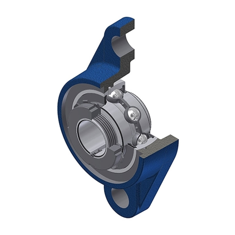 SNR UKFL213HN Metric Two Bolt Cast Iron Oval Housing Insert and Adaptor Sleeve Fits 60mm Shaft - Allow 2-3 Days