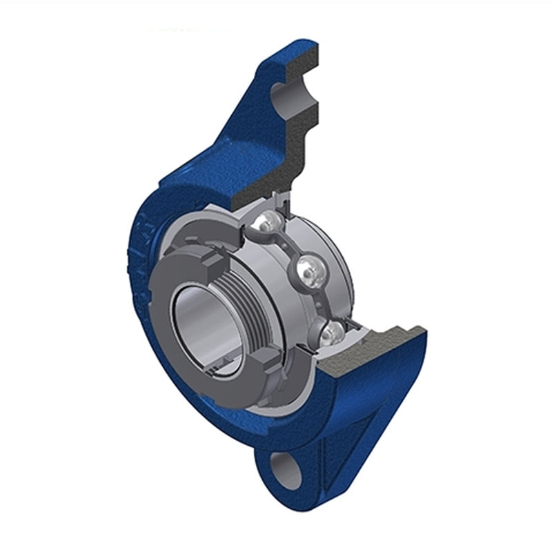 SNR UKFLE211H Metric Two Bolt Cast Iron Oval Housing Insert and Adaptor Sleeve Fits 50mm Shaft - Allow 2-3 Days