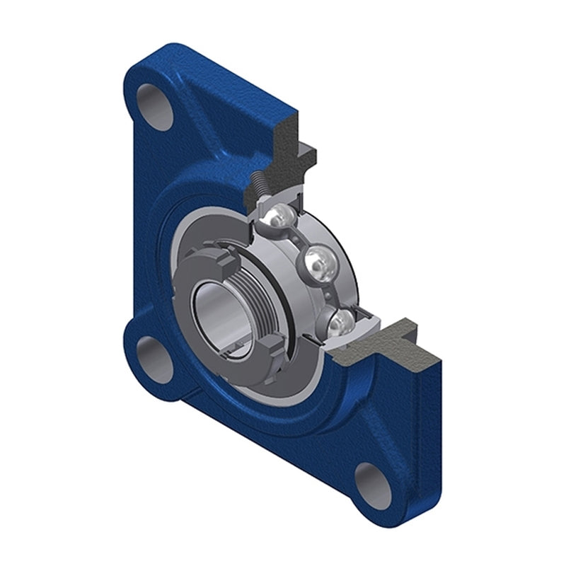 SNR UKFS328H Metric Four Bolt Square Cast Iron Housing Insert and Adaptor Sleeve Fits 125mm Shaft - Allow 2-3 Days