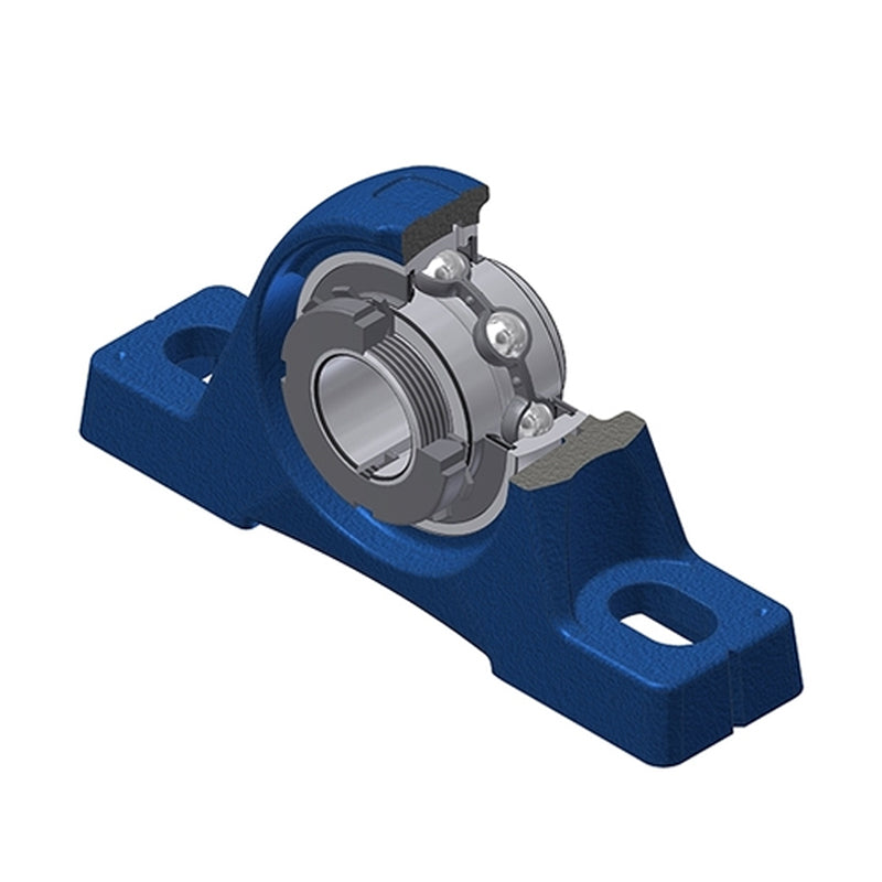 SNR UKPE207H Metric Cast Iron Two Bolt Pillow / Plummer Block Housing Insert and Adaptor Fits 30mm Shaft - Allow 2-3 Days