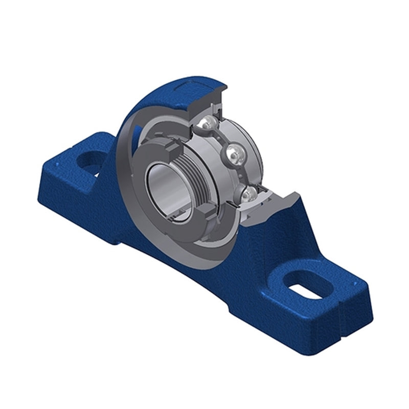 SNR UKPE209HN Metric Cast Iron Two Bolt Pillow / Plummer Block Housing Insert and Adaptor Fits 40mm Shaft - Allow 2-3 Days