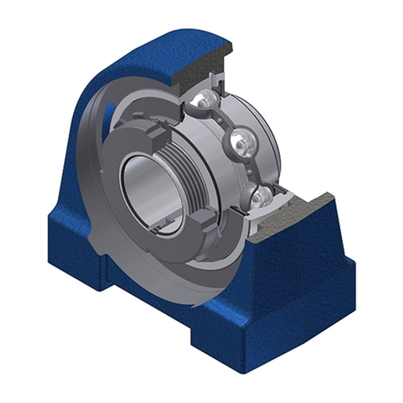 SNR UKPG205HN Metric Cast Iron Two Bolt Pillow / Plummer Block Housing Insert and Adaptor Sleeve Fits 20mm Shaft - Allow 2-3 Days