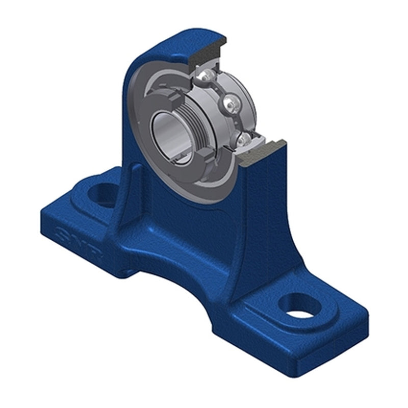 SNR UKPH205HN Metric Cast Iron High Centre Height Two Bolt Pillow / Plummer Block Housing Insert and Adaptor Sleeve Fits 20mm Shaft - Allow 2-3 Days