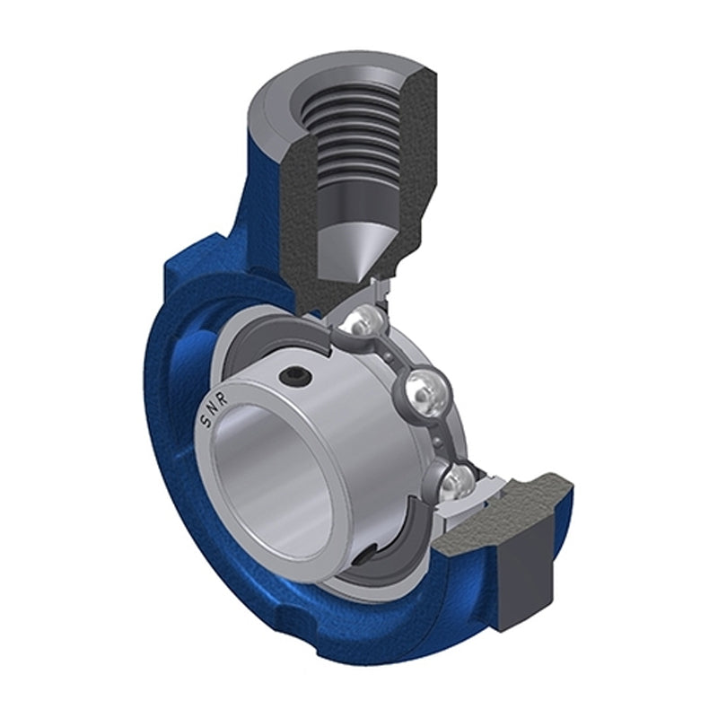 SNR USEHE201 Metric Cast Iron Hanger Bearing Unit with 12mm Bore Insert - Allow 2-3 Days