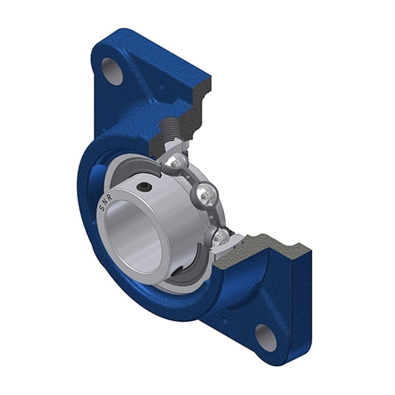 SNR USFE210 Metric Four Bolt Square Cast Iron Flange Housing with 50mm Bore Insert - Allow 2-3 Days