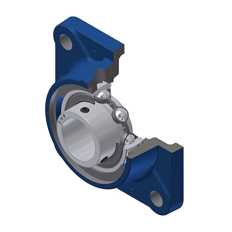 SNR USFE210N Metric Four Bolt Square Cast Iron Flange Housing with 50mm Bore Insert - Allow 2-3 Days