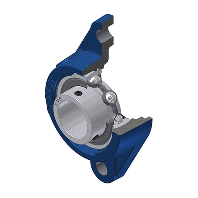 SNR USFLE209 Metric Two Bolt Oval Cast Iron Flange Housing with 45mm Bore Insert - Allow 2-3 Days