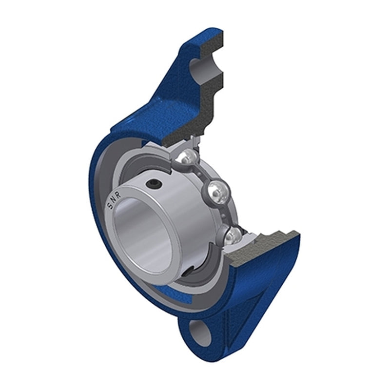 SNR USFLE201N Metric Two Bolt Oval Cast Iron Flange Housing with 12mm Bore Insert - Allow 2-3 Days