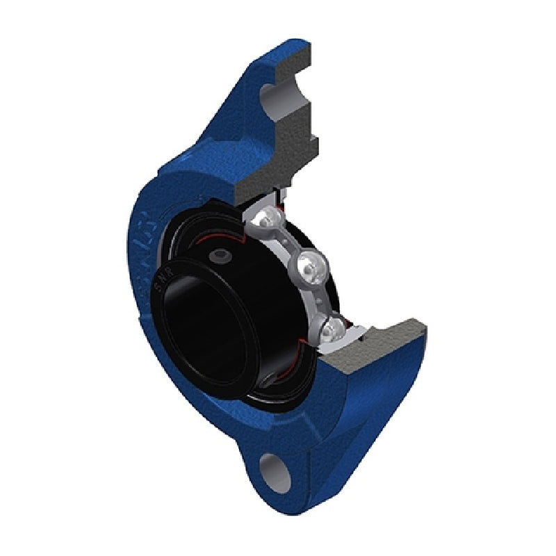 SNR USFLZ210T20 Metric Two Bolt Oval Cast Iron Flange Housing with 50mm Bore Insert Wide Temperature Version - Allow 2-3 Days