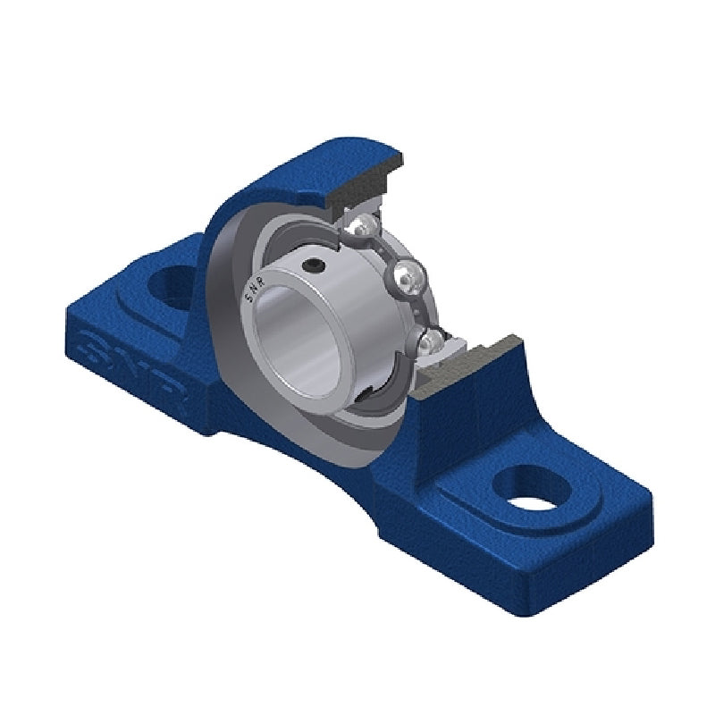 SNR USP207N Metric Cast Iron Two Bolt Pillow / Plummer Block Housing with 35mm Bore Insert - Allow 2-3 Days