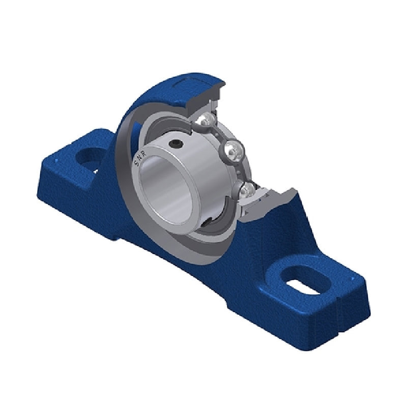 SNR USPE206N Metric Cast Iron Two Bolt Pillow / Plummer Block Housing with 30mm Bore Insert - Allow 2-3 Days