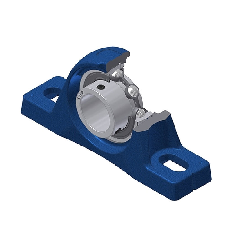 SNR USPLE205 Metric Cast Iron Two Bolt Pillow / Plummer Block Housing with 25mm Bore Insert - Allow 2-3 Days