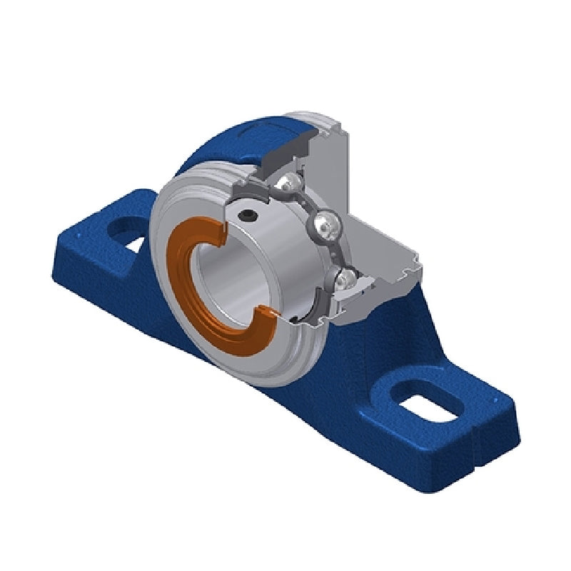 SNR USPLE209CC Metric Cast Iron Two Bolt Pillow / Plummer Block Housing with 45mm Bore Insert - Allow 2-3 Days