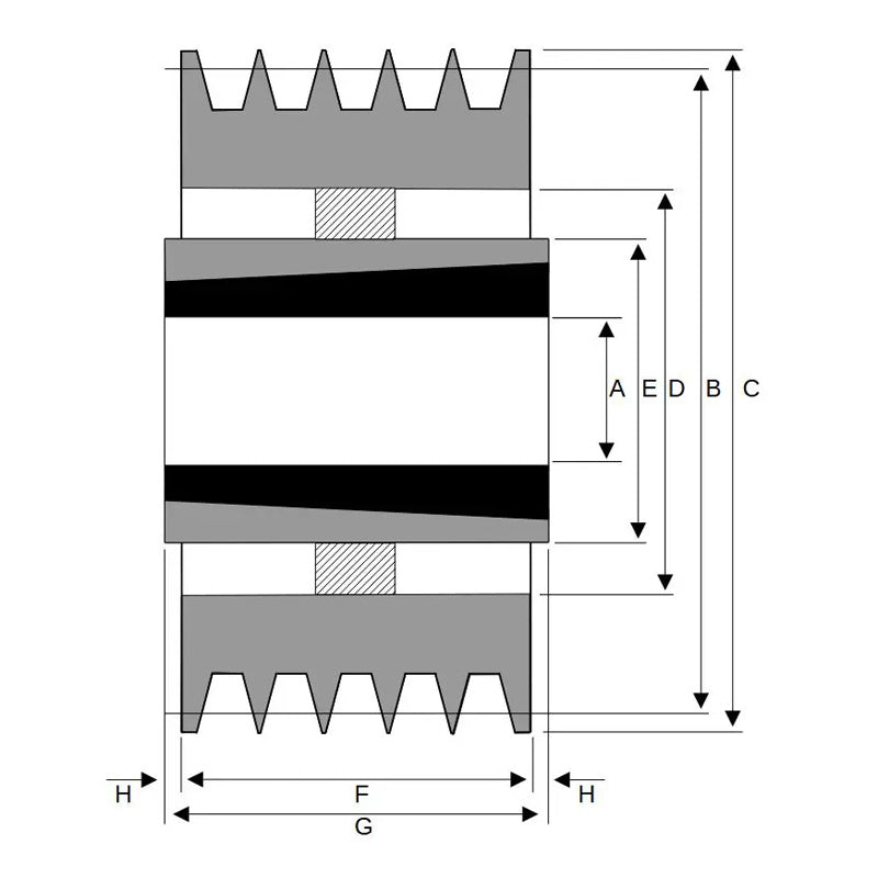 PowerDrive 560X5SPA 560mm Pitch Diameter SPA Section Tapered Locking Bush Type Pulley with 5 Grooves (Bush not Incl.) - Allow 2-3 Days