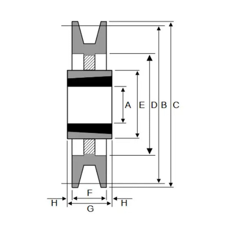 PowerDrive 315X1SPB 315mm Pitch Diameter SPB Section Tapered Locking Bush Type Pulley with 1 Groove (Bush not Incl.) - Allow 2-3 Days
