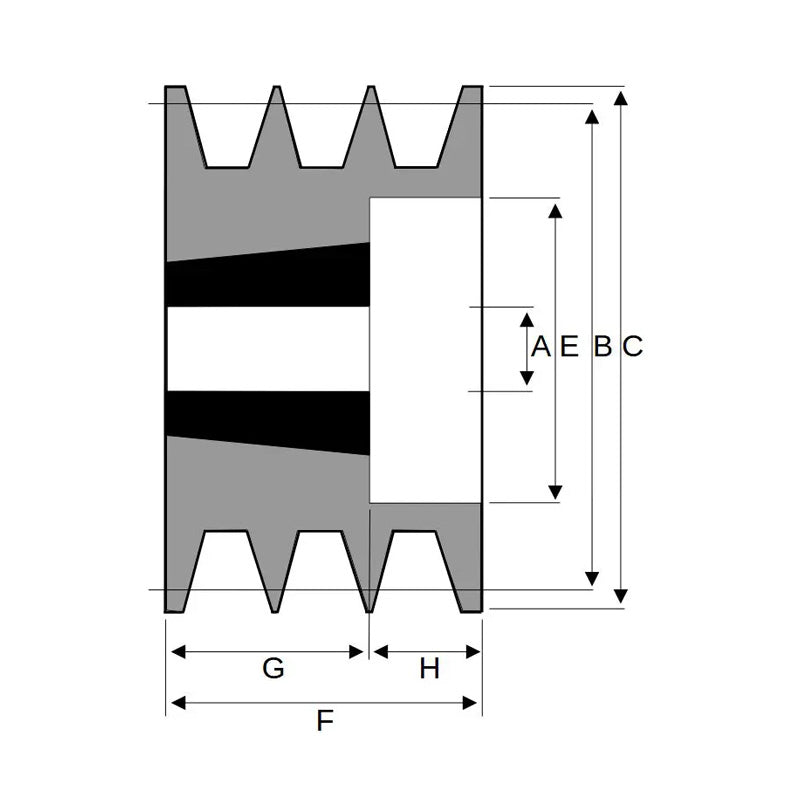 132X3SPB 132mm Pitch Diameter SPB Section Tapered Locking Bush Type Pulley with 3 Grooves (Bush not Incl.)