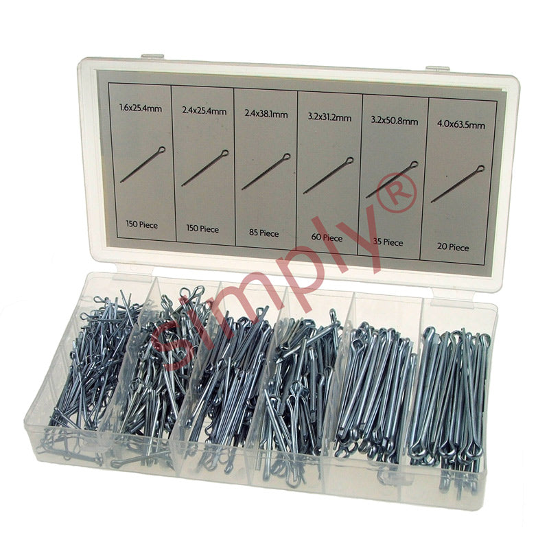 Metric Mild Steel Split Cotter Pin Kit with Bright Zinc Plated Finish