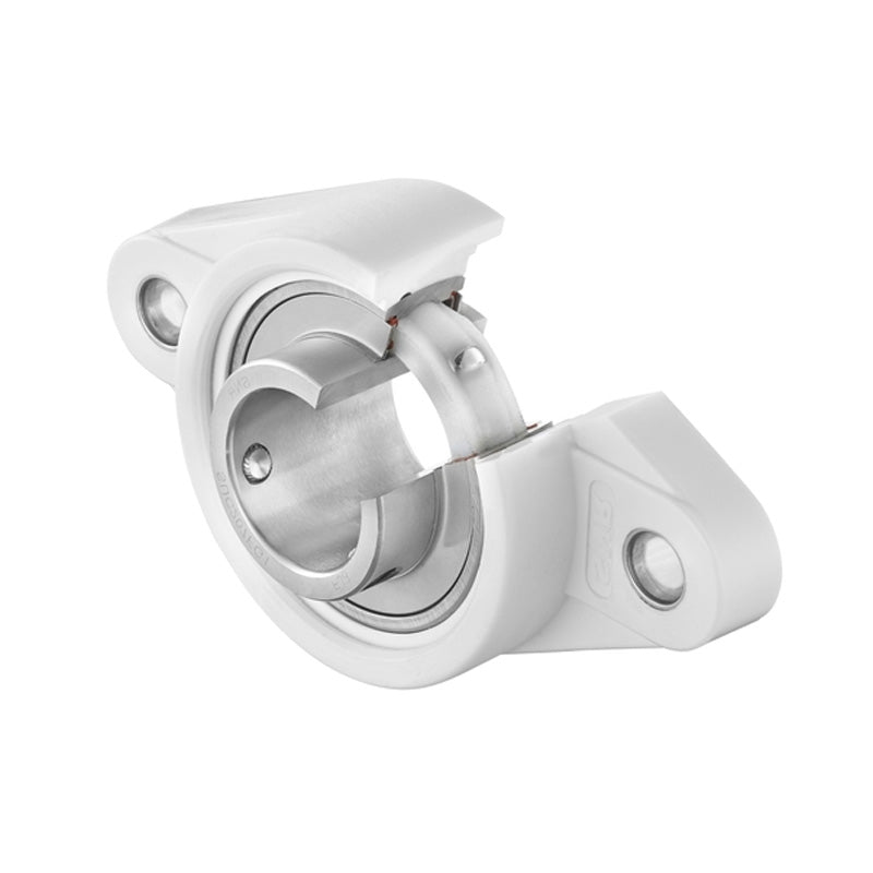 SSLFLPL204 Metric Thermo Plastic Two Bolt Oval Flange Housing with 20mm Bore Stainless Insert