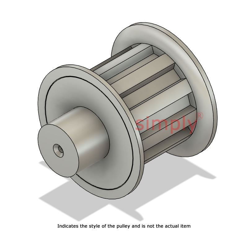 Aluminium Centre Drilled T5 Timing Pulley with Flanges 5mm Pitch 14 Tooth for 10mm Wide Belts