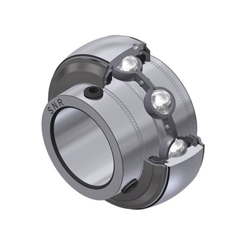 SNR UC211AGR Metric Full Width Spherical Outer Agricultural Bearing Insert 55mm Bore 100mm Outside Diameter with Grub Screws - Allow 2-3 Days