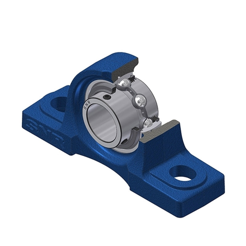 SNR UCP205L3 Metric Cast Iron Two Bolt Pillow / Plummer Block Housing with 25mm Bore Insert with Triple Lip Seal - Allow 2-3 Days