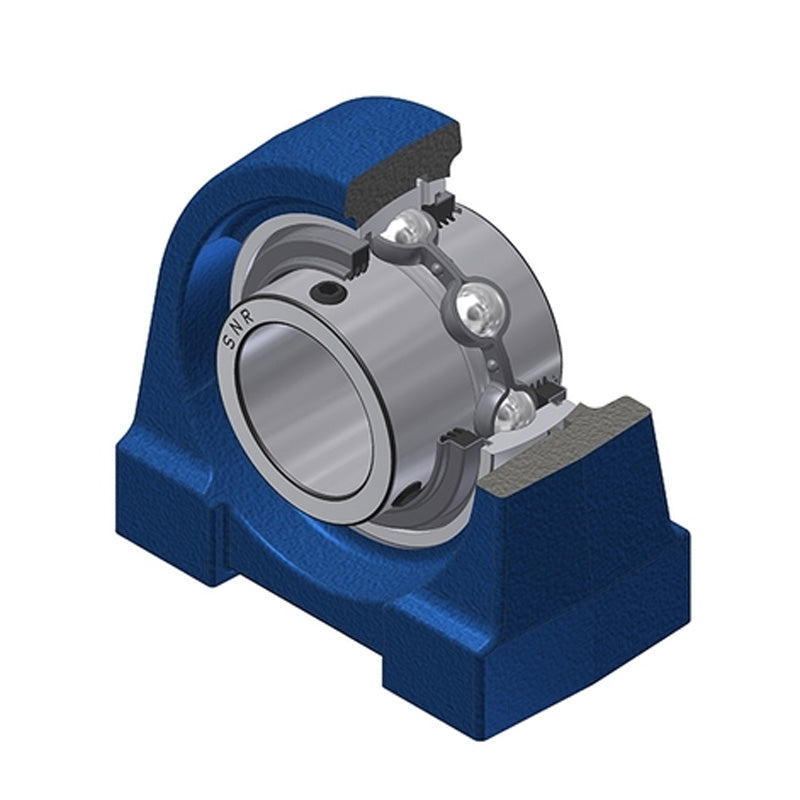 SNR UCPG210L3 Metric Cast Iron Two Bolt Pillow / Plummer Block Housing with 50mm Bore Insert with Triple Lip Seal - Allow 2-3 Days