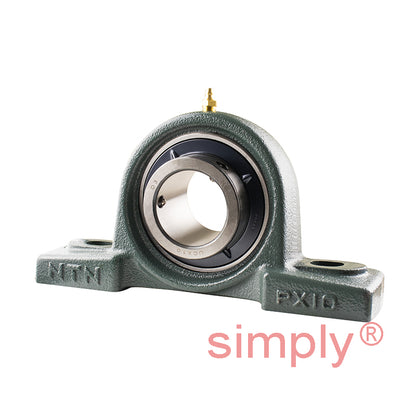 NTN UCPX10D1 Metric Cast Iron Two Bolt Pillow / Plummer Block Housing with 50mm Bore Insert