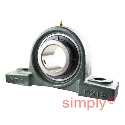 NTN UCPX12D1 Metric Cast Iron Two Bolt Pillow / Plummer Block Housing with 60mm Bore Insert